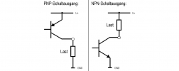 Zeichnung PNP- und NPN-Schaltausgang
