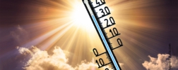 thermometer in zonlicht
