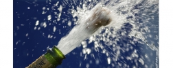 champagnefles die ontploft